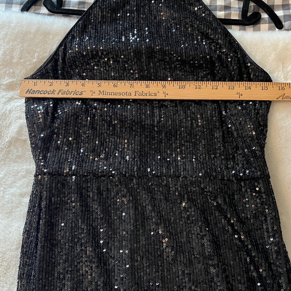 New! Eliza J Black Sequin Gown‎ Sleeveless Mermaid Dress Cocktail Size 8 - Picture 12 of 16